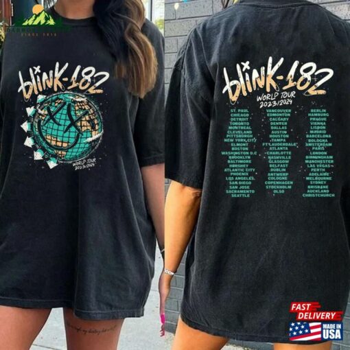 Blink 182 Shirt The World Tour 2023 2024 Rock N Classic Sweatshirt