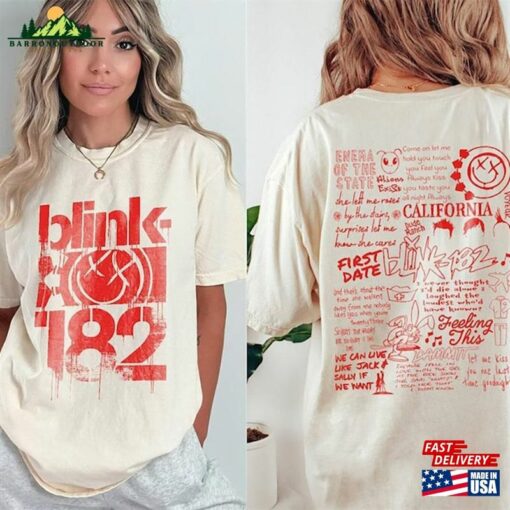 Blink 182 The World Tour 2023 2024 2Sides Shirt Rock N T-Shirt Sweatshirt