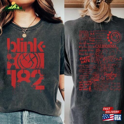 Blink 182 The World Tour 2023 2024 2Sides Shirt Rock N T-Shirt Sweatshirt