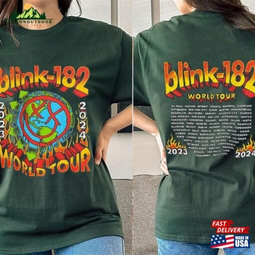 Blink 182 The World Tour 2023 2024 2Sides Shirt Rock N Unisex T-Shirt