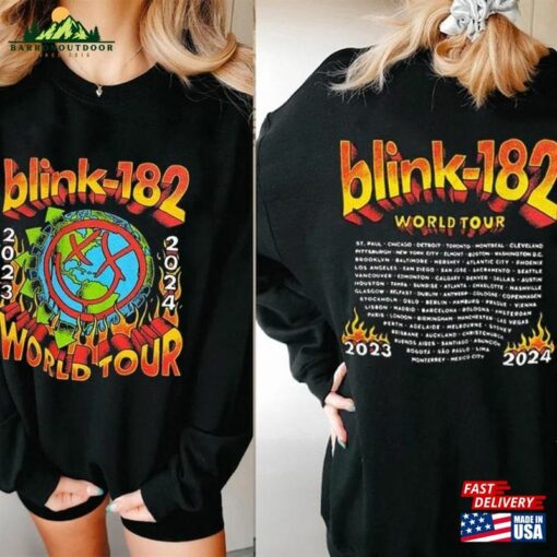 Blink 182 The World Tour 2023 2024 2Sides Shirt Rock N Unisex T-Shirt