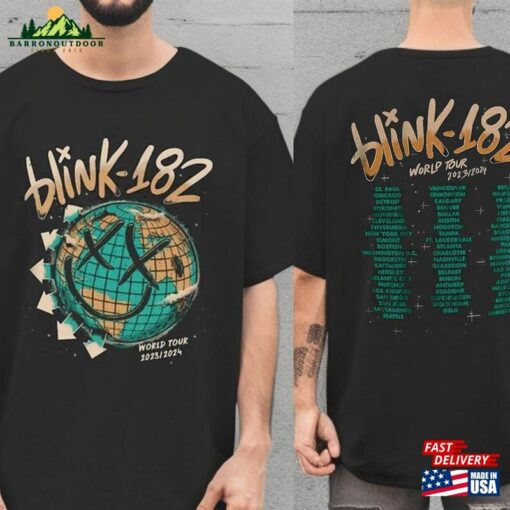 Blink 182 The World Tour 2023 2024 2Sides Shirt Rock N’roll T-Shirt Unisex Classic