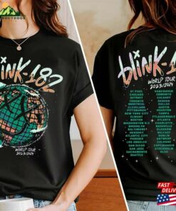 Blink 182 The World Tour 2023 2024 Shirt Rock N’roll Classic Hoodie
