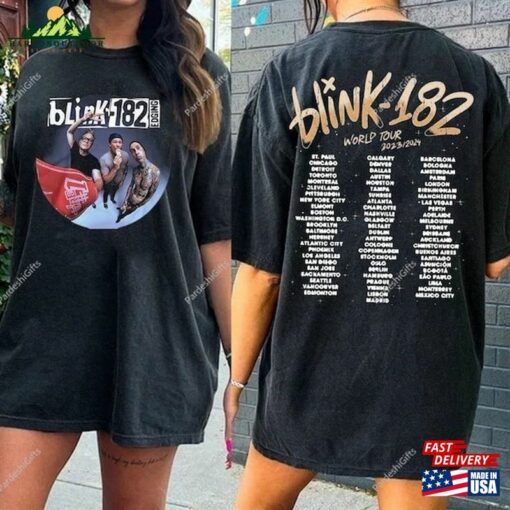 Blink 182 The World Tour 2023 2024 Shirt Rock N’roll T-Shirt Hoodie Unisex