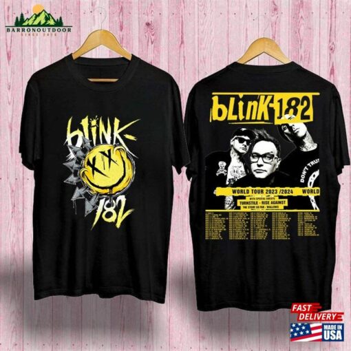 Blink 182 The World Tour 2023 2024 Shirt Rock N’roll T-Shirt Unisex