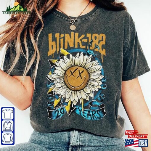 Blink 182 The World Tour 2023 T-Shirt Smile Rock Shirt Gift For Unisex Classic