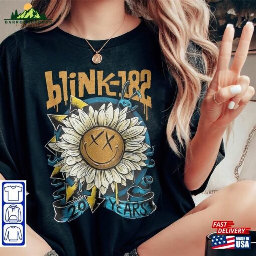 Blink 182 The World Tour 2023 T-Shirt Smile Rock Shirt Gift For Unisex Classic