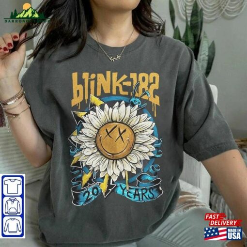 Blink 182 The World Tour 2023 T-Shirt Smile Rock Shirt Gift For Unisex Classic