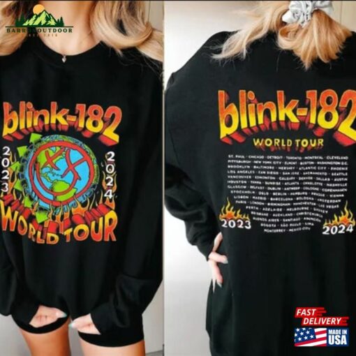 Blink 182 World Tour 2023 2024 2Sides Shirt Rock N Unisex Sweatshirt