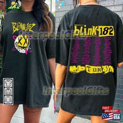 Blink 182 World Tour 2023 2024 Music Shirt 2 Sides 90S Boy Band Vintage Y2k Sweatshirt Hoodie Classic