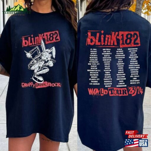 Blink 182 World Tour 2023 Shirt T-Shirt Hoodie Sweatshirt