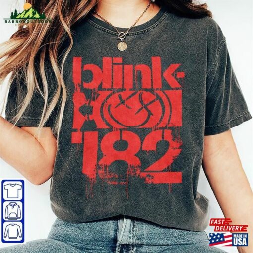 Blink 182 World Tour Vintage Style Neon Logo Rock Tee Shirt Classic Sweatshirt