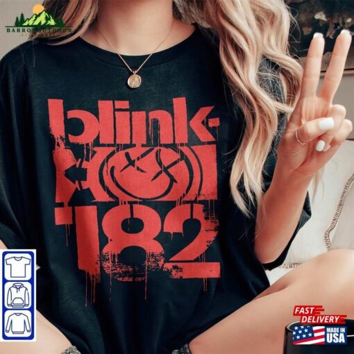 Blink 182 World Tour Vintage Style Neon Logo Rock Tee Shirt Classic Sweatshirt