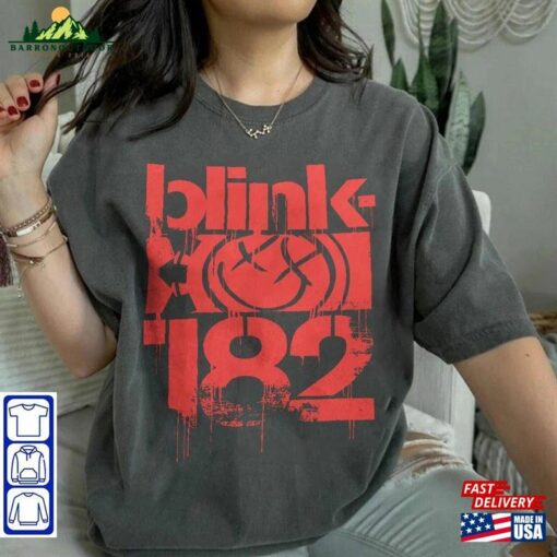 Blink 182 World Tour Vintage Style Neon Logo Rock Tee Shirt Classic Sweatshirt