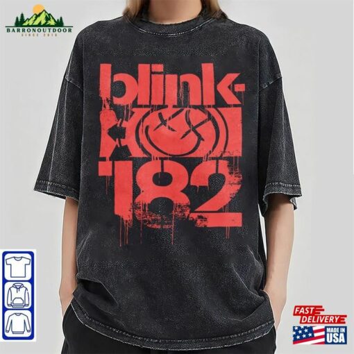 Blink 182 World Tour Vintage Style Neon Logo Rock Tee Shirt Classic Sweatshirt