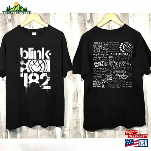 Blink182 The World Tour 2023 Shirt Blink Smile 182 Music Hoodie Sweatshirt