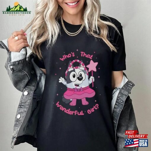 Blue Muffin Shirt Who’s That Wonderful Girl Bingo Dog Cartoon T-Shirt Classic