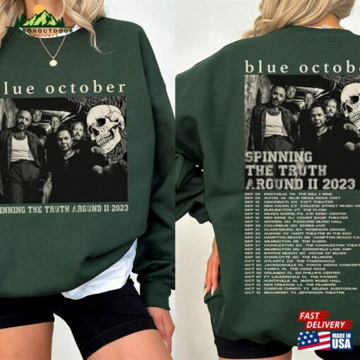 Blue October Double Side Shirt Spinning The Truth Around Tour 2023 Hoodie Unisex