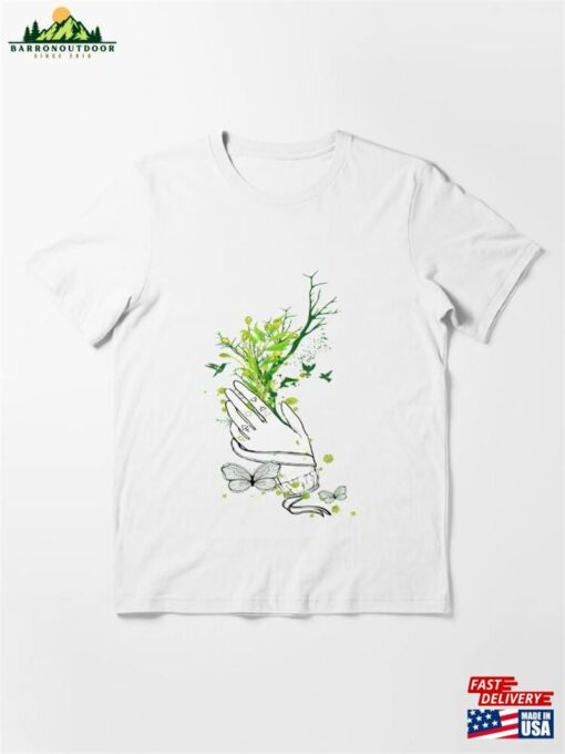 Boho Flower Power Green Nature Essential T-Shirt Classic