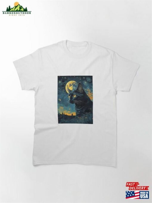 Bombay Cat In Blue Starry Night Classic T-Shirt Hoodie Sweatshirt