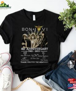 Bon Jovi 40Th Anniversary 1983 2023 Signatures T-Shirt Shirt Fan Gifts Hoodie