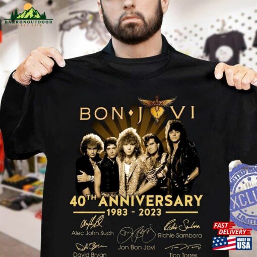 Bon Jovi 40Th Anniversary 1983 2023 Thank Memories Shirt Rock N Classic Hoodie