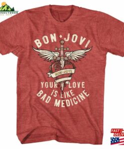 Bon Jovi Bad Medicine Red Heather Adult T-Shirt Classic Hoodie