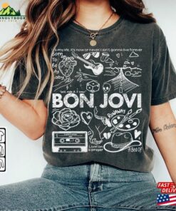Bon Jovi Doodle Art Shirt Vintage Album Lyric Tattoo Sweatshirt Hoodie Tour 2023 Concert Da3005dt Unisex 1