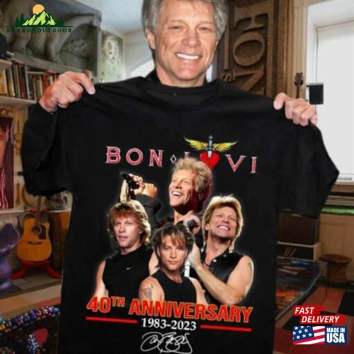 Bon Jovi Shirt Rock Band Signature 1983 2023 Classic T-Shirt