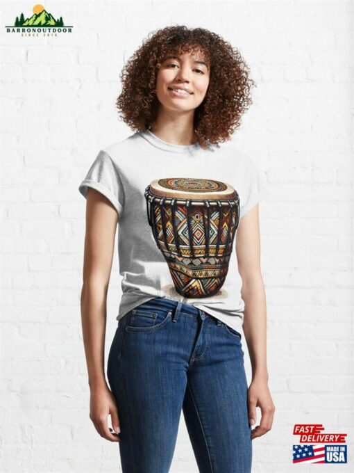 Bongo Drum With Vibrant African Tribal Pattern Classic T-Shirt Sweatshirt Hoodie