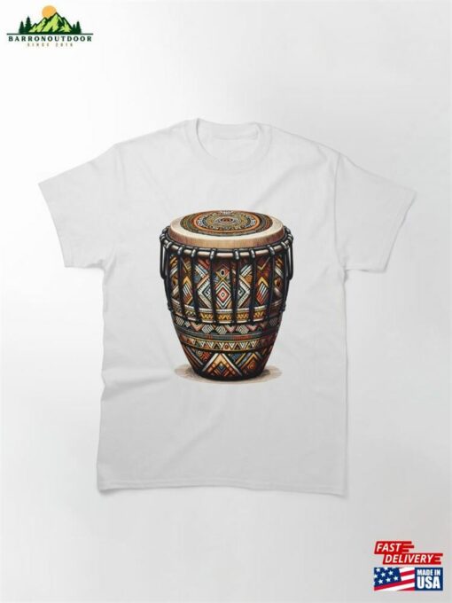 Bongo Drum With Vibrant African Tribal Pattern Classic T-Shirt Sweatshirt Hoodie