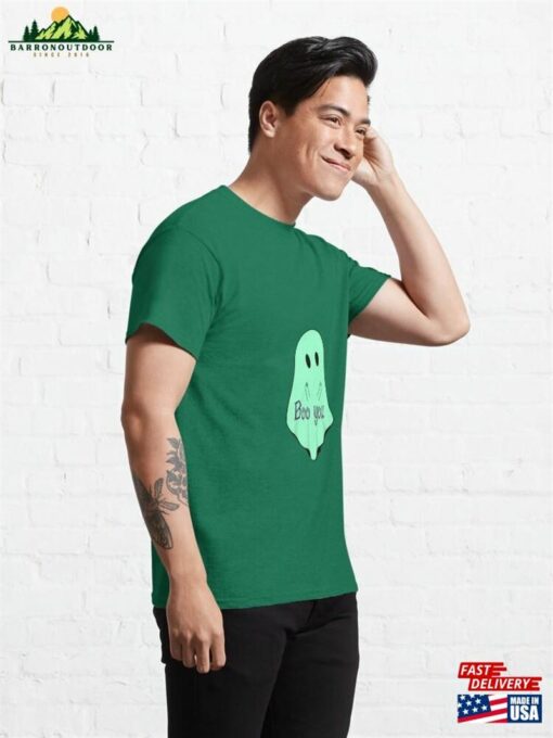 Boo You Ghost Flipping The Bird Green Classic T-Shirt Hoodie Unisex