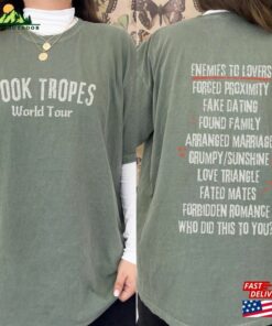 Book Tropes World Tour Distressed Bookish Band Tee Grunge Literature Bookworm Gift Enemies To Lovers Reading Comfort Colors T Shirt Classic 3
