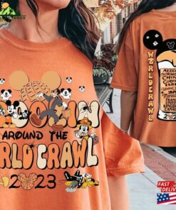 Boozin’around The World Crawl Halloween Disney Shirt Mickey And Friends Shirts Classic Sweatshirt