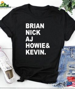 Brian Nick Aj Howie Kevin T-Shirt Boy Band Tee Unisex Classic Brian Nick Aj Howie Kevin T-Shirt Boy Band Tee Unisex Classic