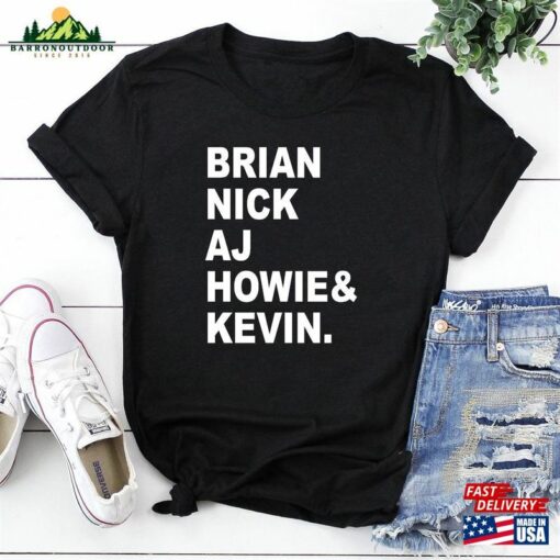 Brian Nick Aj Howie Kevin T-Shirt Boy Band Tee Unisex Classic