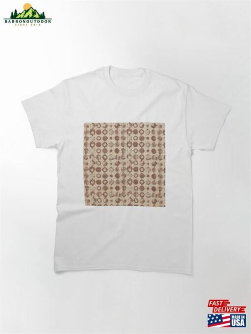 Brown Grunge Stencil In Jute Classic T-Shirt Unisex