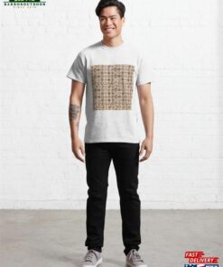 Brown Grunge Stencil In Jute Classic T-Shirt Unisex 2 Brown Grunge Stencil In Jute Classic T Shirt Unisex 3