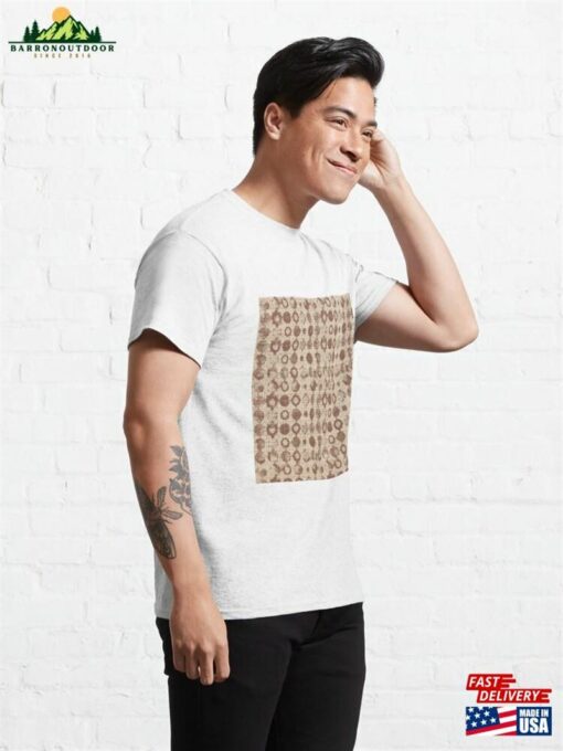 Brown Grunge Stencil In Jute Classic T-Shirt Unisex