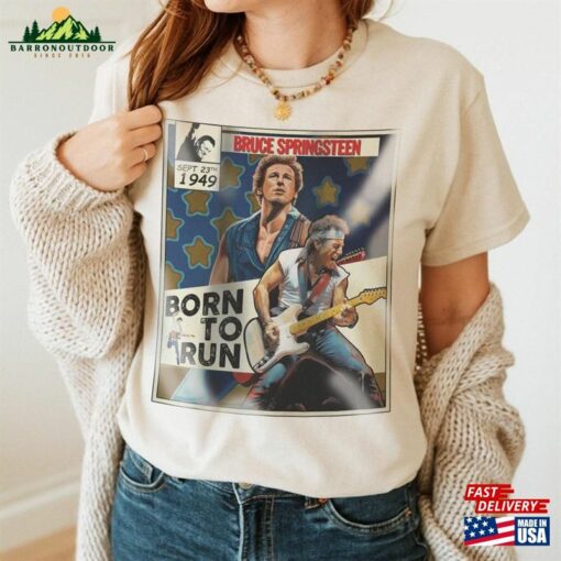 Bruce Pringsteen Comic Shirt 90S Vintage Merch Born To Run Album Music Tour Ticket 2023 Unisex Tee Sweat 240623S3 Sweatshirt Hoodie