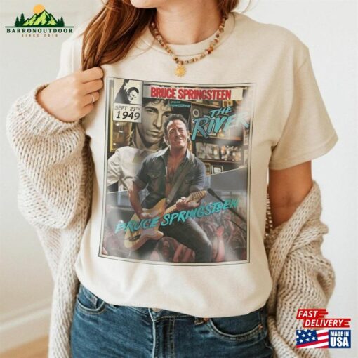 Bruce Springsteen Comic Shirt 90S Vintage Merch The River Album Music Tour Ticket 2023 Unisex Tee Sweat 240623S3 Sweatshirt T-Shirt