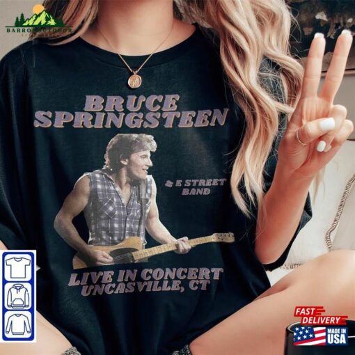 Bruce Springsteen Uncasville T-Shirt E Street Band 2023 Tour Shirt Old School Tee Sweatshirt Classic