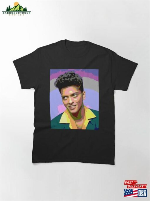 Bruno Mars Retro Pop Art Portrait Classic T-Shirt