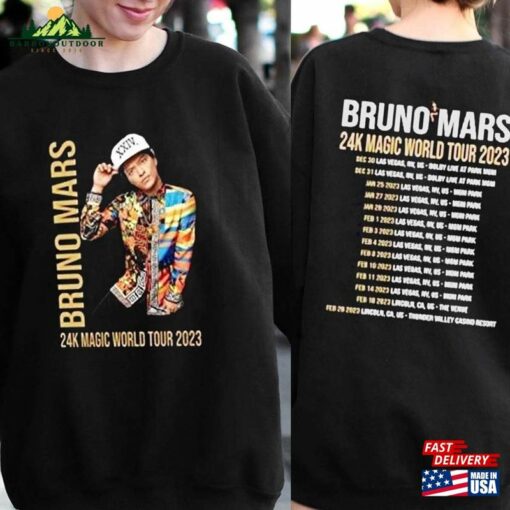 Bruno Mars World Tour 2023 Merch Dolby Live Las Vegas T-Shirt Sweatshirt