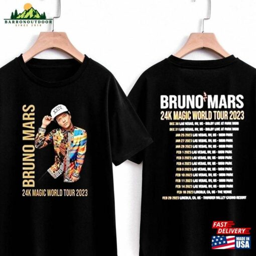 Bruno Mars World Tour 2023 Merch Dolby Live Las Vegas T-Shirt Sweatshirt