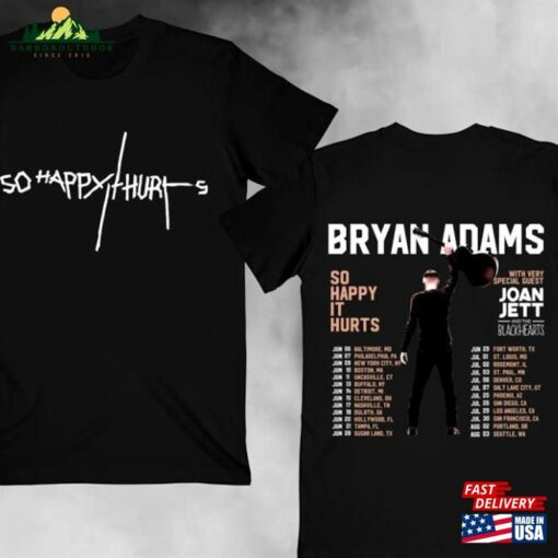 Bryan Adams 2 Sided T-Shirt 90S Music Shirt Hoodie Unisex