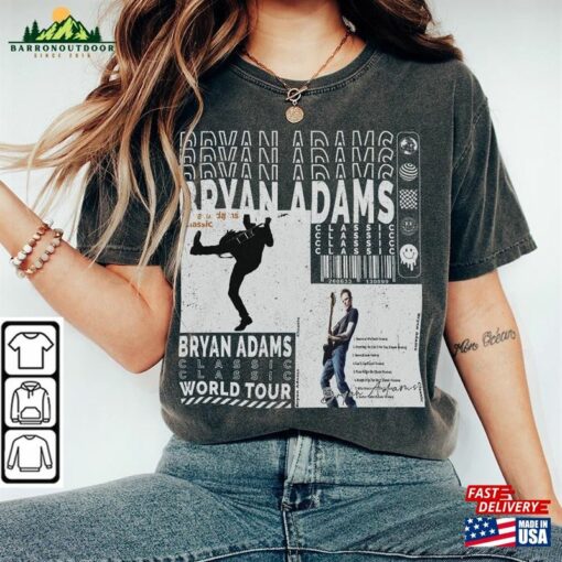 Bryan Adams Music Shirt Sweatshirt Y2k Merch Vintage 90S So Happy It Hurts Tour 2023 Tickets Album Classic Hoodie L2604m T-Shirt