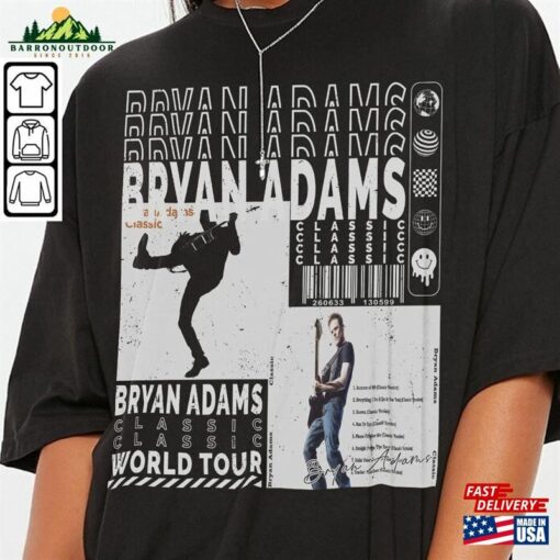 Bryan Adams Music Shirt Sweatshirt Y2k Merch Vintage 90S So Happy It Hurts Tour 2023 Tickets Album Classic Hoodie L2604m T-Shirt