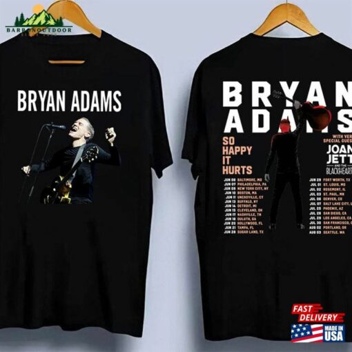 Bryan Adams Tour 2023 Shirt So Happy Hurts Tee Vintage Tshirt Unisex T-Shirt