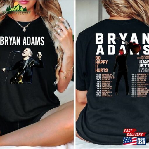 Bryan Adams Tour 2023 Tee Shirt So Happy Hurts Vintage Hoodie Unisex